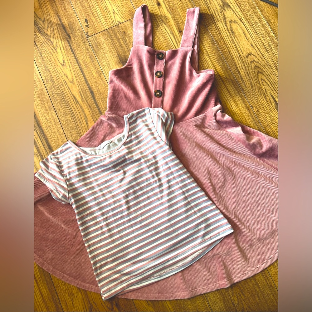 (10girls) 2 piece corduroy dress with t-shirt.